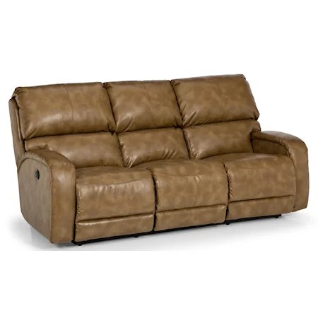 Contemporary Power Dual Reclining Sofa with Full Chaise Cushion